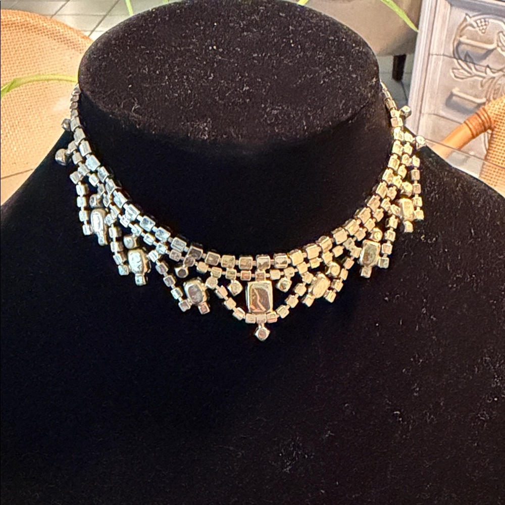 Art deco rhinestone choker vintage - Picture 4 of 6